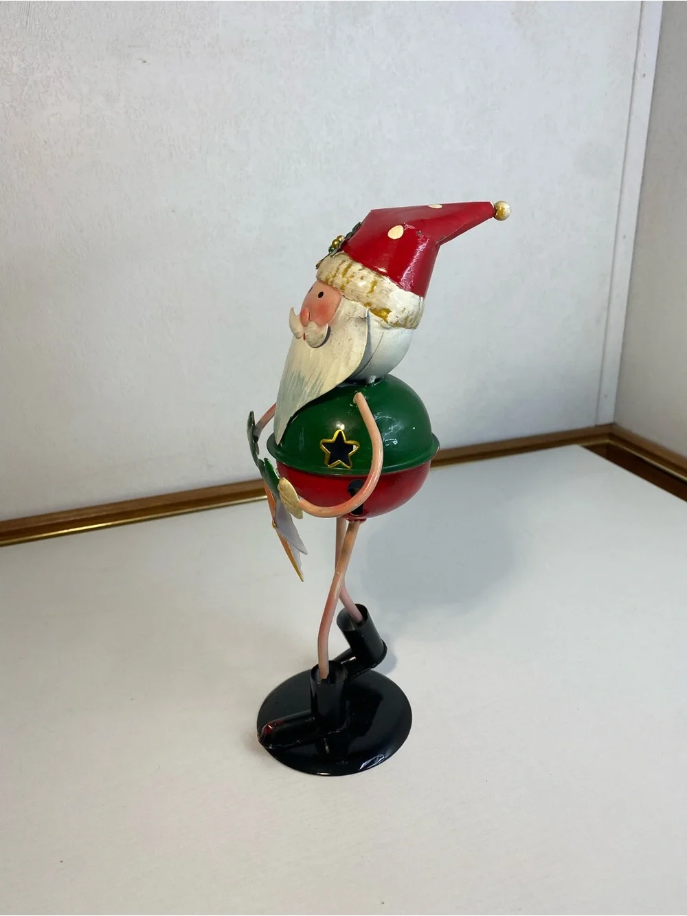 Vintage Metal Santa Claus Christmas Figurine with Star